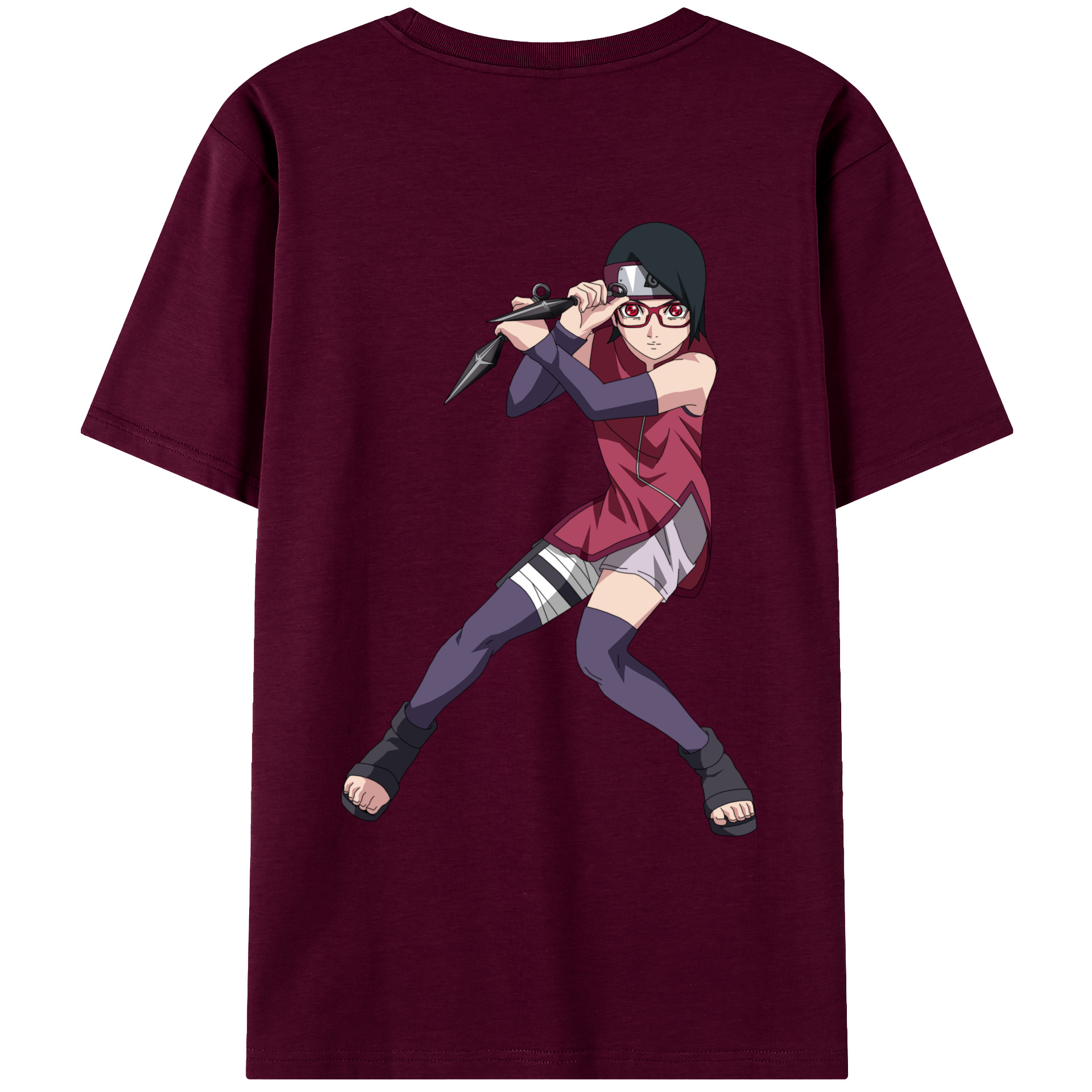 （画像用） NARUTO -ナルト- うちは サラダ Uchiha Sarada レディース半袖Tシャツ(バックプリント)